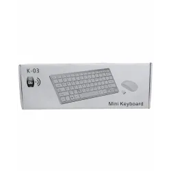 Platoon Pl-395 K-03 Mini Beyaz Wıreless Kablosuz Klavye Mouse Set*30