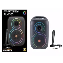 Platoon Pl-4363 Bluetooth Usb Girişli Rgb Mikrofonlu Müzik Kutusu