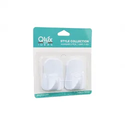 Qlux L-00735 ( 2pcs ) Opak Beyaz Plastik Askı*48