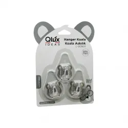 Qlux L-00903 ( 3pcs ) Koala Askı ( Şeffaf Askı ) ( Yapışkanlı Montaj )*60