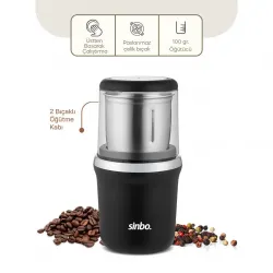 Sinbo Scm-2997 (krom Kenar) Kahve & Baharat Öğütücü (çelik Bıçak & Ö.haznesi=100gr) (200w) (bas Çalıştır Kapak=mika Pls)*6