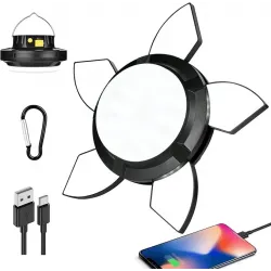 Solar Panelli Telefon Şarj Özellikli Çok Fonksiyonlu Kamp Lambası Aydınlatma