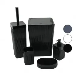 Vialex Columb Dvm Pls.elegance ( 5pcs ) Banyo Seti ( Çöp Kova & Wc Fırça & 2pcs Sabunluk & D.fırçalık ) Mix Koli*6=k