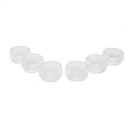 Yakut-9997 ( 6pcs ) ( Düz Cam ) ( Çift Cidarlı ) Sosluk & Lokumluk ( 50 Ml )*24=k