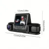 1080p Üçlü Lens Araba Dash Cam Dashcam Ön İç & Arka Hd Araba Dvr 120 ° Açı Döngü Kaydı Yerçekimi Sensörü