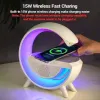 Kablosuz Telefon Şarj Bluetooth Hoparlör Istasyonu Ses Rgb Atmosfer Gece Işık Bt-2301