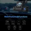 1080p Üçlü Lens Araba Dash Cam Dashcam Ön İç & Arka Hd Araba Dvr 120 ° Açı Döngü Kaydı