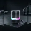 MAX-19 şeffaf RGB işık Mini BT hoparlör kablosuz aktif Subwoofer Stereo bas Mini hoparlör