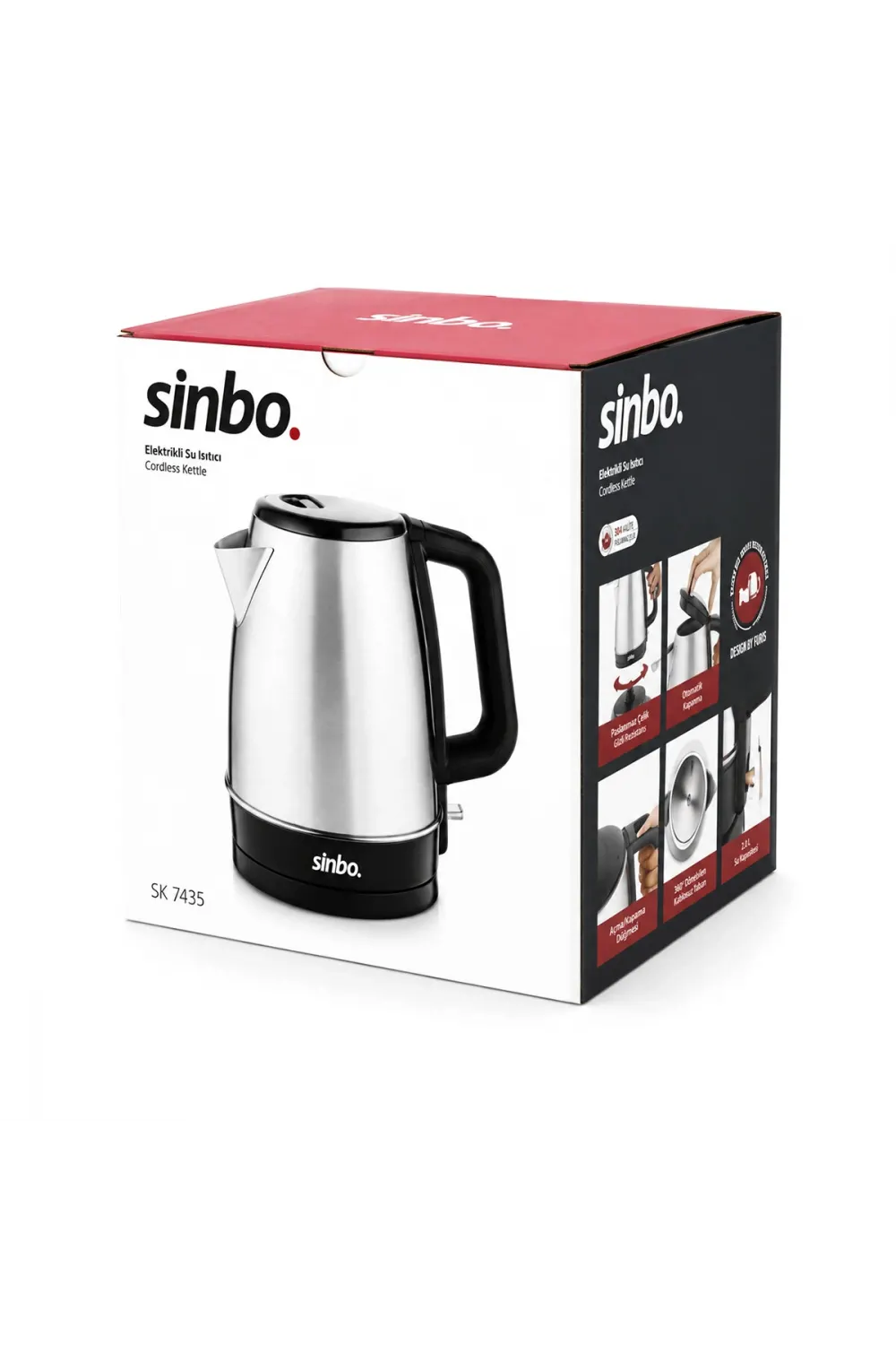 Egonex Sinbo Sk-7353 ( Paslanmaz ) Kablosuz Su Isıtıcı Çelik Kettle ( 1.7lt )*8