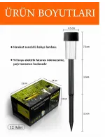 Egonex Saplamalı 12li Güneş Enerjili Bahçe Lambası