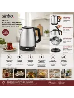 Egonex Sinbo Sk-7353 ( Paslanmaz ) Kablosuz Su Isıtıcı Çelik Kettle ( 1.7lt )*8