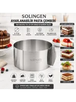 Egonex Solingen Ayarlanabilir Metal Kek Kalıp ( 16-34cm )*24