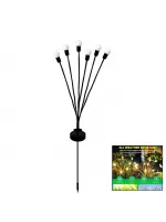 Emka Max-5472 (2pcs) (6lı Toplu Yaylı) (ateş Böceği Çiçek) (solar Led) Bahçe Çit& Yol Aydınlatma (metal Çubuklu) (66cm)*60