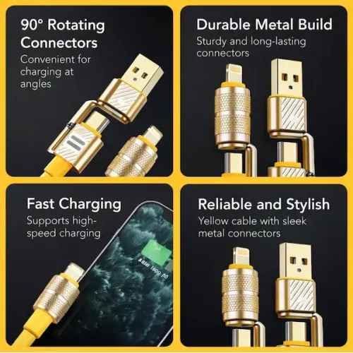 Platoon Pl-8631 4in1 Hızlı Şarj Ve Data Kablosu Type-c / Lightning / Micro Usb