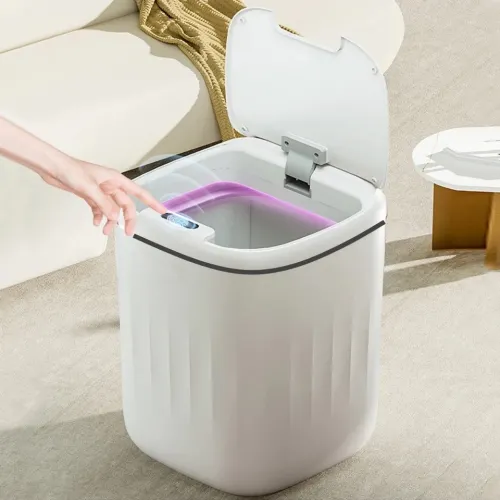 Akıllı Sensörlü Çöp Kovası Teknolojik Ofis Banyo Mutfak 20l Uv Işık Antibakteriyel Koku Geçirmez