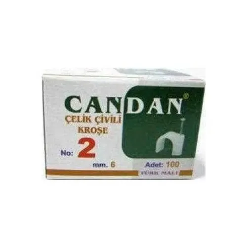 Candan ( No-2 & 6mm ) ( 100pcs ) Çivili Kroşe*10x15