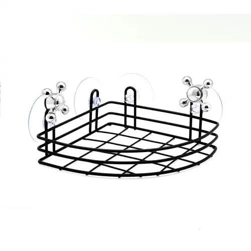 Egonex Orsa-921 ( Vantuzlu )  Çok Amaçlı Siyah Kare Banyo Raf Köşeli*12=k
