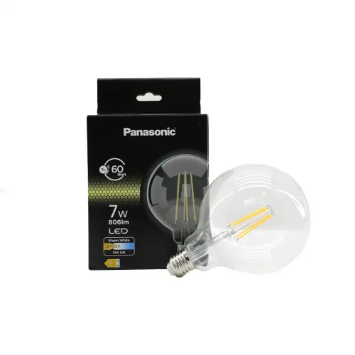 Egonex PANASONİC (LDGCH-07-LH-1RC) (G125) (173X125MM) (7W=60W) (E27) (WARM WHİTE & SARI IŞIK) (LED FİLAMENT & RUSTİK AMPUL) LAMBA (806LM)(2700K)(15.000H)*10=K