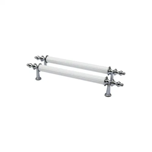 İbico-918 ( Orta & 13cm ) ( Krom & Beyaz ) Boru Kulp*10x5