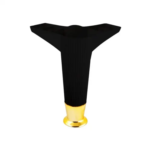 İbico-936 ( 15cm & Siyah & Gold Uçlu ) Plastik Mobilya & Koltuk Ayak*10x5