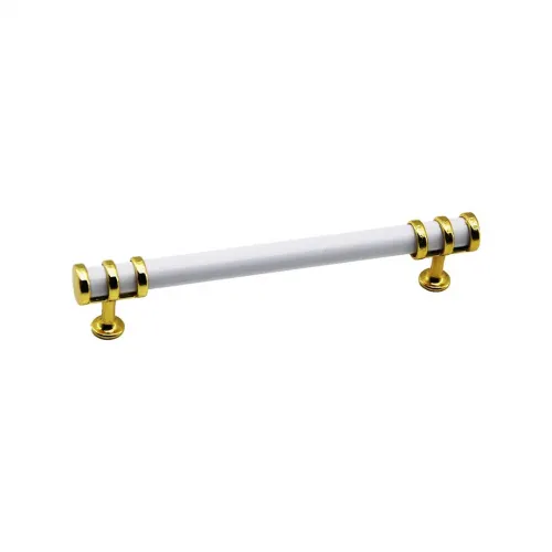 İbico-949 ( 16cm ) ( Yüzük Altın & Kulp Beyaz ) Boru Çekmece Kulp*10x5