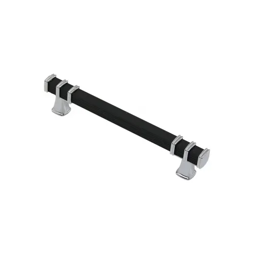 İbico-964 ( 12.8cm ) ( Yüzük Krom & Kulp Siyah ) ( Kare ) Çekmece Kulp*10x5