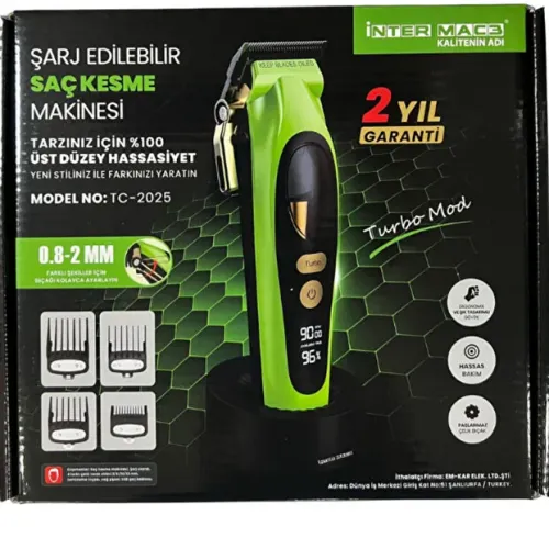 Inter Mac3 Tc-2025 Profesyonel Saç Kesme Makinesi
