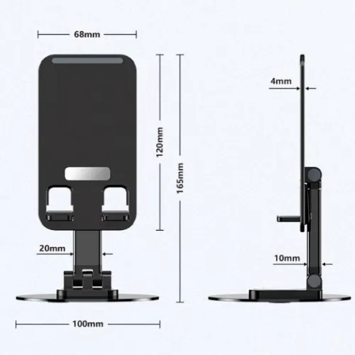 Katlanabilir Telefon Tutucu Stand Yuvarlak Tabanlı Cm-074