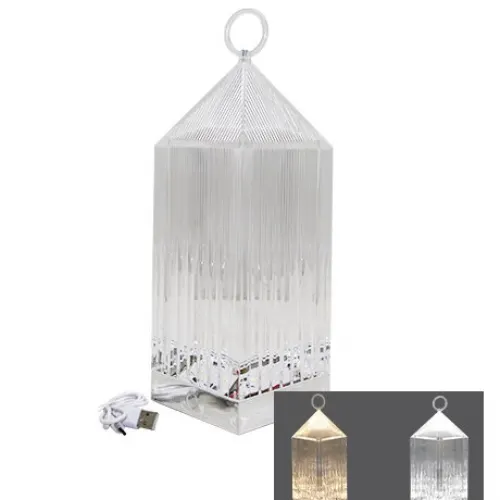 Wınnboss Fw-04 ( Piramit Kristal ) 3 Renk Led Dokunmatik Usb Şarjlı Masa Lambası*20