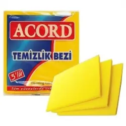 Acord-504 3lü Sarı Temizlik Bezi*12x10
