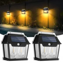 Egonex 2 Ampullü Hareket Sensörlü Solar Güneş Enerjili Ampul Led Duvar Lambası