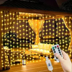 Egonex 300 Ledli 10 Sarkıt Perde Led Işık-8 Fonksiyon, Uzaktan Kumandalı, 3x3 Metre