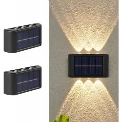 Egonex 6 Ledli Solar Çift Taraflı Duvar Lambası Güneş Enerjili Aydınlatma Dekorasyon Aplik Işık