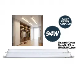 Egonex Nisaluce Eamp-093/1b ( 2 Pcs ) ( 94w ) Kristal Led Bant Armatür*18