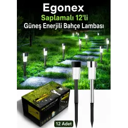 Egonex Saplamalı 12li Güneş Enerjili Bahçe Lambası EGN-1023