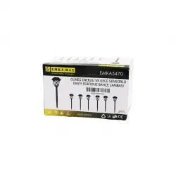 Emka Max-5470 (2pcs) (dikey Ferforje) (güneş Enerjili Solar Led) (gece Sensör) Bahçe Lambası (10x10)x13cm+çubuk=44cm)*60