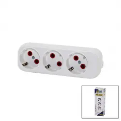 Fetih Kod-315-00 ( 3lü ) Topraklı Grup Priz Klemensli ( 16a - 250v )*25x8