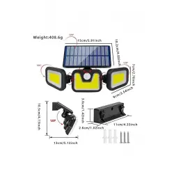 Volemi Üçlü Solar Led Projektör – Beyaz Işık – Sensörlü Dış Mekân Aydınlatma