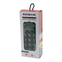 Wınnboss-3422 Termal Akım & Kısa Devre Korumalı (8li Priz) (2+2 Usb-type-c) (2mt) (anahtarlı) Uzatma Kablo (16a & 4000w)*30