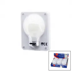 Zmax-3183 (ampul Model) (pilli) Dekoratif Gece Lamba (3 Mode Işık) (7.9x10.3x1.7cm)(3in1 Montaj=mıknatıs-vida-cırt Ypş.)*12x10