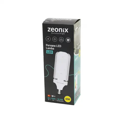 Zeonix (3kollu Pervane Modeli) Beyaz Led Lamba Ampul (36/40w & E27) (3200lm & 3000-6500k) (17cm X 3kanat)*100