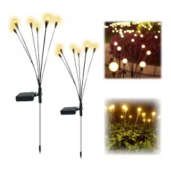 6 Dallı Ateş Böceği Solar Bahçe Lambası 2 Adet