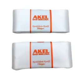 AKEL ( 6CMX10MT ) ( POŞETLİ ) ( BEYAZ ) ( TAKI ) KURDELESİ*4X50