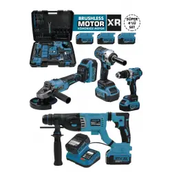 Assur Profesyonel 21V Akülü Somun Sıkma Sökme Matkap Taşlama Kırıcı Delici Hilti 4lü Set