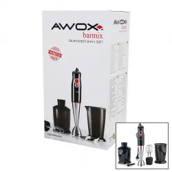 AWOX BARMİX ( 3İN1 ) BLENDER SETİ ( ÇELİK 2Lİ MİKSER ) ( ÇELİK RONDO BIÇAK ) ( ÇELİK 4 KANATLI BIÇAK ) ( 1000W )*4