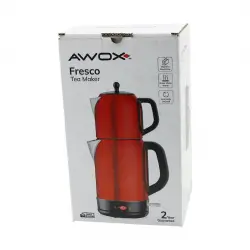 AWOX FRESCO ( KIRMIZI )( ELEKTRİKLİ ) ÇAY MAKİNESİ ( ÇAYCI SET ) ( 1.7LT SU ISITICI + 1.2LT DEMLİK ) ( PASLANMAZ ÇELİK GÖVDE ) ( 2200W )*4