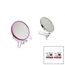 BELLA HOUSE K-4504 K-0902 ( 5 ) ( YUVARLAK ) METAL ÇERÇEVE & AYAKLI ( ÇİFT YÖNLÜ & BÜYÜTEÇLİ ) MAKYAJ AYNASI*12X10