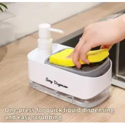 Çift Hazneli Sıvı Sabunluk, Süngerlik ve Otomatik Deterjanlık