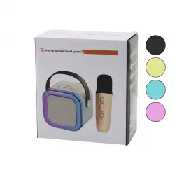 COLORFUL SOUND SYSTEM K-12 KARAOKE (MİKROFONLU) WİRELESS HOPARLÖR & SPEAKER (IŞIKLI) (USB ŞARJLI) (DC 5V & TF & AUX)*30