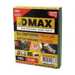 DMAX DMX-4024 ( P80 KUM ) ( KAĞIT ) ( SU ZIMPARASI ) ( 230X280MM ) ( KULLANIM= BOYA - METAL - AHŞAP - OTO )*100X10